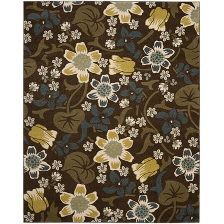 Safavieh 3 x 5 ft. Small Rectangle Floral Newbury Brown and Blue Area Rug NWB8706-2521-3